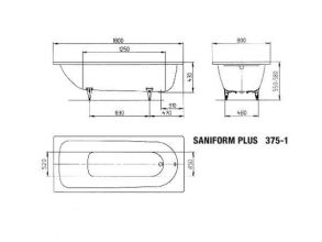 Стальная ванна Kaldewei Saniform Plus 180x80 см (112800013001)