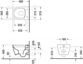 Подвесной унитаз Duravit Me by Starck (2530090000)