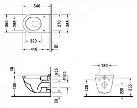 Подвесной унитаз Duravit Starck 3 (2200090000)