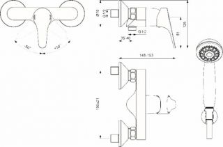 Смеситель для душа Vidima Next хром (BA370AA)