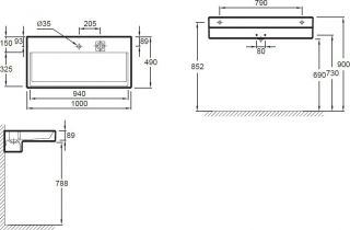 Подвесная раковина Jacob Delafon Terrace (EXC9112-00)