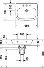 Подвесная раковина Duravit D-Code (23106500002)