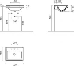 Подвесная раковина Gsi Classic (8731111)
