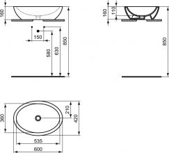 Накладная раковина Ideal Standard Strada 60 см (K078401)
