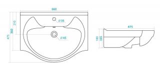 Накладная раковина Santek Байкал 65.7 см (1.WH10.9.651)