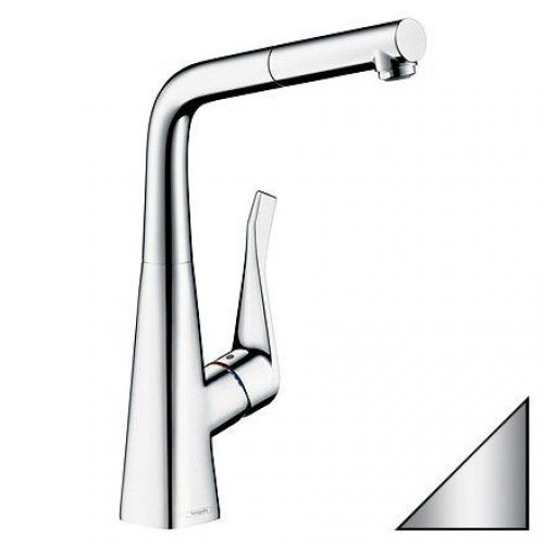 Элитный смеситель Hansgrohe Metris нержавеющая сталь (14821800)