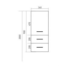 Полупенал СТИВ-34 белый подвесной универсальный (536806)