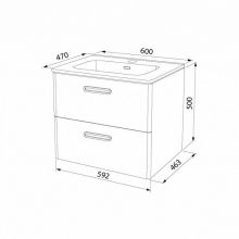 Тумба с раковиной IDDIS Brick 60 подвесная белая (BRI60W0i95K)