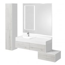Комод Aquaton Сакура 60 ольха наварра, белый глянец (1A220403SKW80)