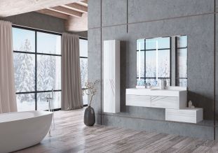 Комод Aquaton Сакура 60 ольха наварра, белый глянец (1A220403SKW80)