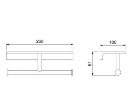 Бумагодержатель двойной с полкой для телефона Timo Selene (10045/00) хром