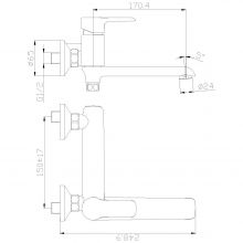 Смеситель для ванны Rossinka W (W35-33)