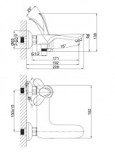 Смеситель для ванны D&K Venice Baciano (DA1033241)