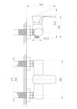 Смеситель для душа ПСМ-ПРОФСАН PSM-100-4 ЭЛИТ тип См-ДшОНРШл