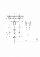Смеситель для ванны с душем FAUZT FZs-W24 тип См-ВУОРНШлА Белый