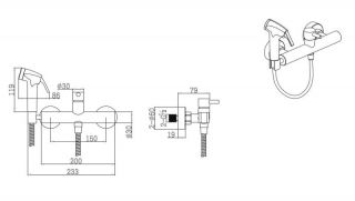 Смеситель с гигиеническим душем Bravat, черный (D9141BW-RUS)