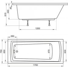 Акриловая ванна Ravak Domino Plus 170x75 70508015