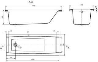 Ванна акриловая Santek Санторини 170x70 1.WH30.2.487