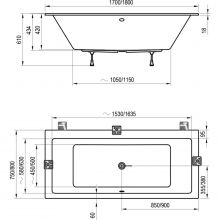 Ванна FORMY 01 SLIM 170x75 белая