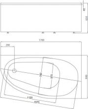 Ванна акриловая АКВАТЕК Дива правая 170х90 DIV170-0000003 (без гидромассажа)