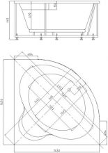 Ванна акриловая АКВАТЕК Ума 145x145 UMA145-0000001 (без гидромассажа)