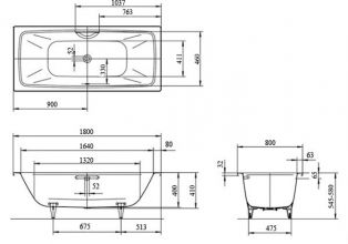 Стальная ванна KALDEWEI Cayono Duo 180x80 standard mod. 725 272500010001