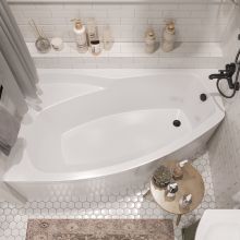 Акриловая ванна STWORKI Монтре 170x105 L, с каркасом