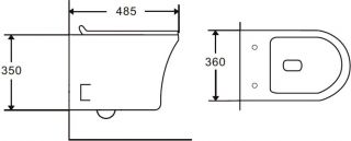 Унитаз подвесной STWORKI Дублин Db-01UP безободковый, с микролифтом, подвесной, с прямым выпуском, фарфоровый