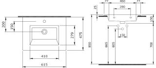 Раковина BOCCHI Milano 1161-001-0126 глянцевая белая