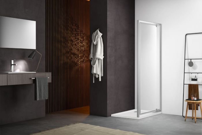 AQ ARI PI 10020CH Душевая дверь, распашная 1000x2000 профиль хром, стекло прозрачное