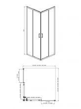 AQ ARI KV 08020GM Душевой уголок квадратный, двери раздвижные 800x800x2000 профиль оружейная сталь, стекло прозрачное