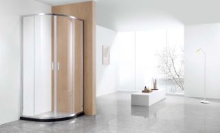 AQ NAA 2142-100 Душевой уголок 1/4 круга, двери раздвижные 1000x1000x2000, профиль хром, стекло прозрачное