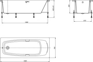 Акриловая ванна Roca Sureste 150x70 см (ZRU9302778)