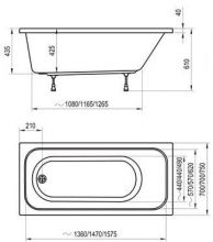 Акриловая ванна Ravak Chrome 150x70 см (C721000000)